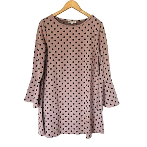 Vestido Suéter Túnica Manga Campana Lunares Tejido Flor Pared Talla XL NUEVO CON ETIQUETAS Rosa Negro - Imagen 1 de 7