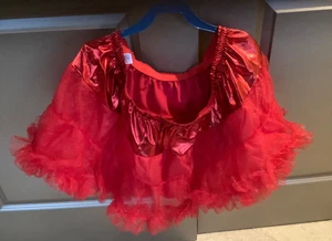 Red Tutu Skirt Costume Accessory Dress Up Adult  (Size L/XL) length 15 3/4” - Picture 1 of 7