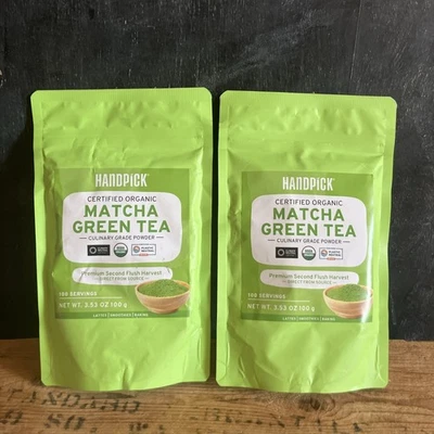 2 unidades Polvo de té verde Matcha japonés orgánico grado culinario Handpick 100 g insdulce Foto 1 de 4
