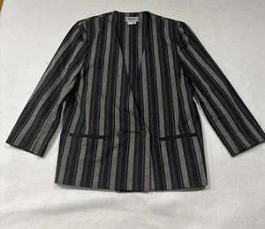 Blazer Mujer Colección Wyndham Vintage 10 Rayas Multicolor Lino Algodón Años 80 - Imagen 1 de 8