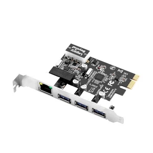 3 Port PCI Express USB 3.0 Adapt Card + Gigabit Ethernet LAN - Standard & Low... - Picture 1 of 7