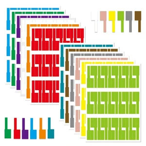 360 Pezzi Etichette per Cavi, 12 Colori Etichette per Cavi Etichette per Elettronica, Impermeabili per - Foto 1 di 3