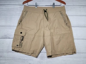 RLX Ralph Lauren Nylon Cargo Shorts Men's Medium Tan Hybrid Utility Embroidered - Picture 1 of 7