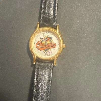VTG 1996 MLB Baltimore Orioles 29mm Baseball Watch Baseball Hand Running, Rare - Image 1 of 4