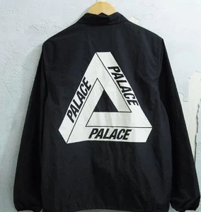 Palace Skateboards Coach Jacket Nylon Black Triangle Logo Streetwear - Picture 1 of 3