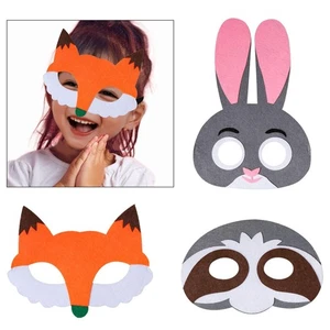 Animal Felt Mask Cosplay Costume Accessories Halloween Face Mask for Prom Teens - Picture 1 of 21