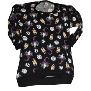 Disney Nightmare Before Christmas Sweatshirt Women's M Black Halloween Print - Picture 1 of 7