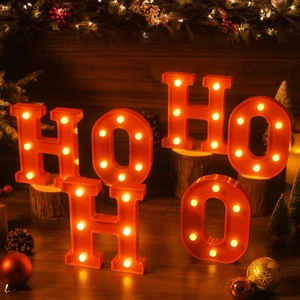 Lettera di Natale Luci Insegna Decorazioni da Tavolo Natale LED Illumina Lettere... - Foto 1 di 7