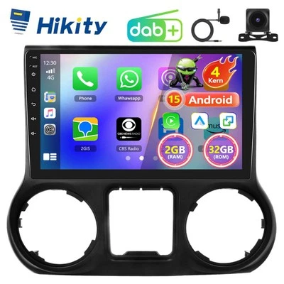 DAB+ 10" Android Apple CarPlay Autoradio 15 Für Jeep Wrangler JK 11-18 GPS Navi - Bild 1 von 4