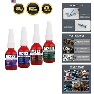 Threadlocker 4 Pack M222 M243 M272 M290 Medium High Strength Anaerobic Glue - Picture 1 of 8