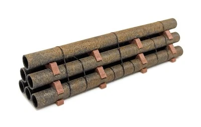 1:87 Ho Scale 30FT Rusty Pipe Load (4.1in) (Real Rust) Pyramid Stack - Изображение 1 из 4