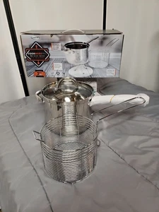 Neu im Karton Hampton Cookware Pro 3-teiliges Friteuse-Set - 4 Quart Edelstahl - Bild 1 von 6