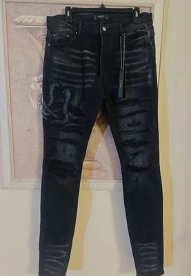 Jean parche serpiente AMIRI - Dirty Indigo - talla 36 Foto 1 de 4
