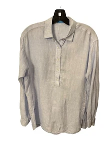 J.Mclaughlin LINEN Fallon Loose Fit Blouse Popover Women's Sz. Med Light Blue - Picture 1 of 11