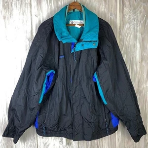 Vintage Columbia Men's Bugaboo Black,Purple and Teal Jacket Size L Shell *READ - Picture 1 of 18