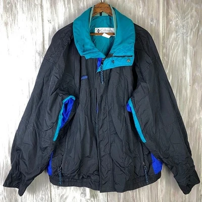 Vintage Columbia Men's Bugaboo Black,Purple and Teal Jacket Size L Shell *READ - Image 1 of 4