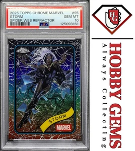 STORM PSA 10 2025 Topps Chrome Marvel Spider Web Refractor #95 141/399 - Picture 1 of 2