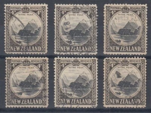 NEW ZEALAND 1935 PICTORIAL 4d. MITRE PEAK PERF 12½ (x6) USED (ID:061/D62995) - Picture 1 of 1