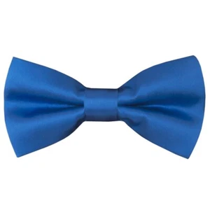 PreTied Electric Blue Boys Bow Tie Age 18 Months-3 Years Kids Wedding Dickie Bow - Picture 1 of 2