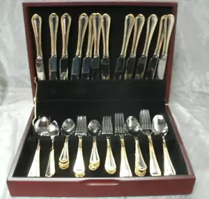 Cambridge VERONA Gold Stainless 65 pc 12~5 pc Place Setting + Extra Flatware NEW - Picture 1 of 7