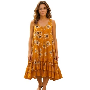 Vestido floral amarillo sin mangas talla 10 de Caroline Morgan para mujer - Imagen 1 de 9