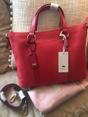 💕Cartera/cartera bandolera RADLEY LONDON Westbourne mediana con cremallera -Dk. Rojo coral-nuevo con etiquetas Foto 1 de 4