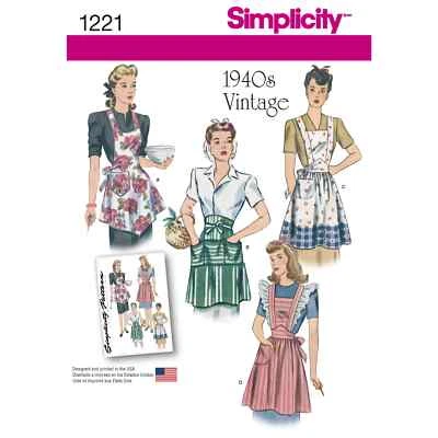 Simplicity Women's Vintage Aprons Sewing Pattern S1221 - Image 1 of 4