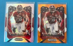 Lote de tarjetas de novato DeVonta Smith (2) 2021 Panini Prizm naranja hielo agrietado (S691) - Imagen 1 de 2