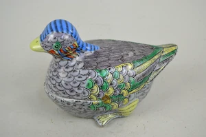 2. ) HANDBEMALTE DECKELDOSE AUS PORZELLAN - BUNTER VOGEL - HANDARBEIT AUS CHINA - Bild 1 von 6