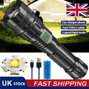 120000000LM Rechargeable LED Flashlight Super Bright Torch Tactical Lamp w/26650 - Picture 1 of 15