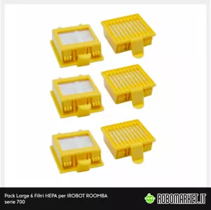 KIT RICAMBI 6 FILTRI HEPA PER IROBOT ROOMBA 700 760 765 770 772 772e 774 775 - Foto 1 di 1