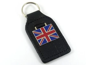 Llavero/llavero Union Jack clásico cromado, cuero y esmalte para coche - Imagen 1 de 1