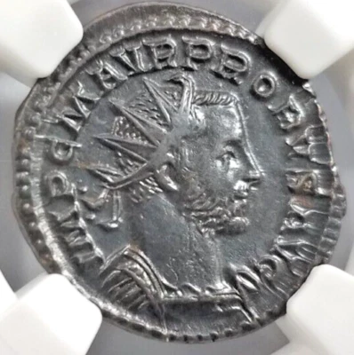 Probus Roman Empire NGC AU Aurelianianus Fides Militum Soldiers Standards - Image 1 of 4