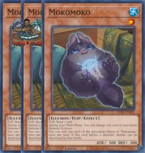 Yugioh! 3x Mokomoko PHNI-EN033 común 1a edición casi nuevo - Imagen 1 de 1