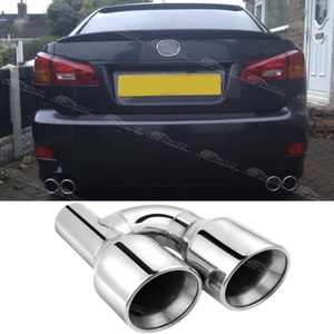 2.5" In 4" Out Double Wall Dual Exhaust Tips For Lexus IS200t IS250 IS300 IS350 - Foto 1 di 9