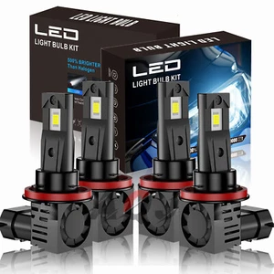 H11 H9 LED Headlight Super Bright Bulbs Kit 8000K White 330000LM High/Low Beam - Picture 1 of 11