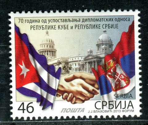 0562 SERBIA 2013 - Diplomatic Relations Between - Serbia - Flags - MNH Set Cover