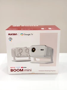 AURZEN Boom Mini 110° Stand 1080P 500 ANSI Lumens Smart Projector Google TV - Picture 1 of 4