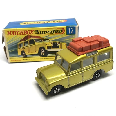 Lesney Matchbox Superfast Land Rover Safari No. 12 1970 Gold - England W/Box - Image 1 of 4