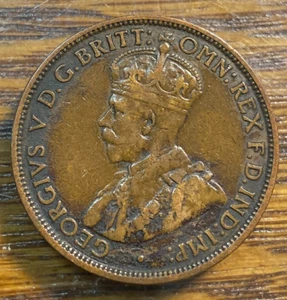 1916 Australia Halfpenny Nice Original XF KM-22 CHN - Picture 1 of 2