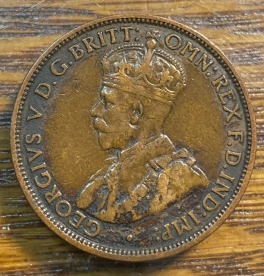 1916 Australia Halfpenny Nice Original XF KM-22 CHN - Image 1 of 2