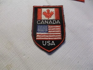 Canada ~ United States Flags Iron On Patch - Picture 1 of 3