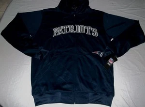 New England Patriots Full Zip Hoodie Therma Base Delay Navy Plus Size NFL - Picture 1 of 3