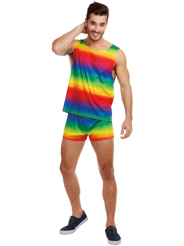Adult's Mens Pride Parade Rainbow Festival Costume - Image 1 of 1
