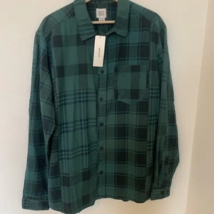 Urban Outfitters BDG Shirt Men L NEW Green Plaid Pocket LS Hiking Trail Wear - Picture 1 of 16
