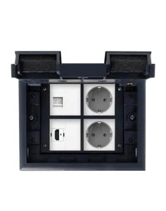Tanque de suelo caja de suelo con enchufes VDE Schuko y caja de red HDMI lista para instalar - Imagen 1 de 7