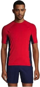 NUEVO CON ETIQUETAS Lands' End Para hombres Cuello Redondo Manga Corta Protector contra Erupciones Rojo UPF 50 M $60 FLI158 - Imagen 1 de 5