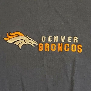 NFL Denver Broncos Embroidered Logo T-Shirt Blue and Orange - Picture 1 of 5