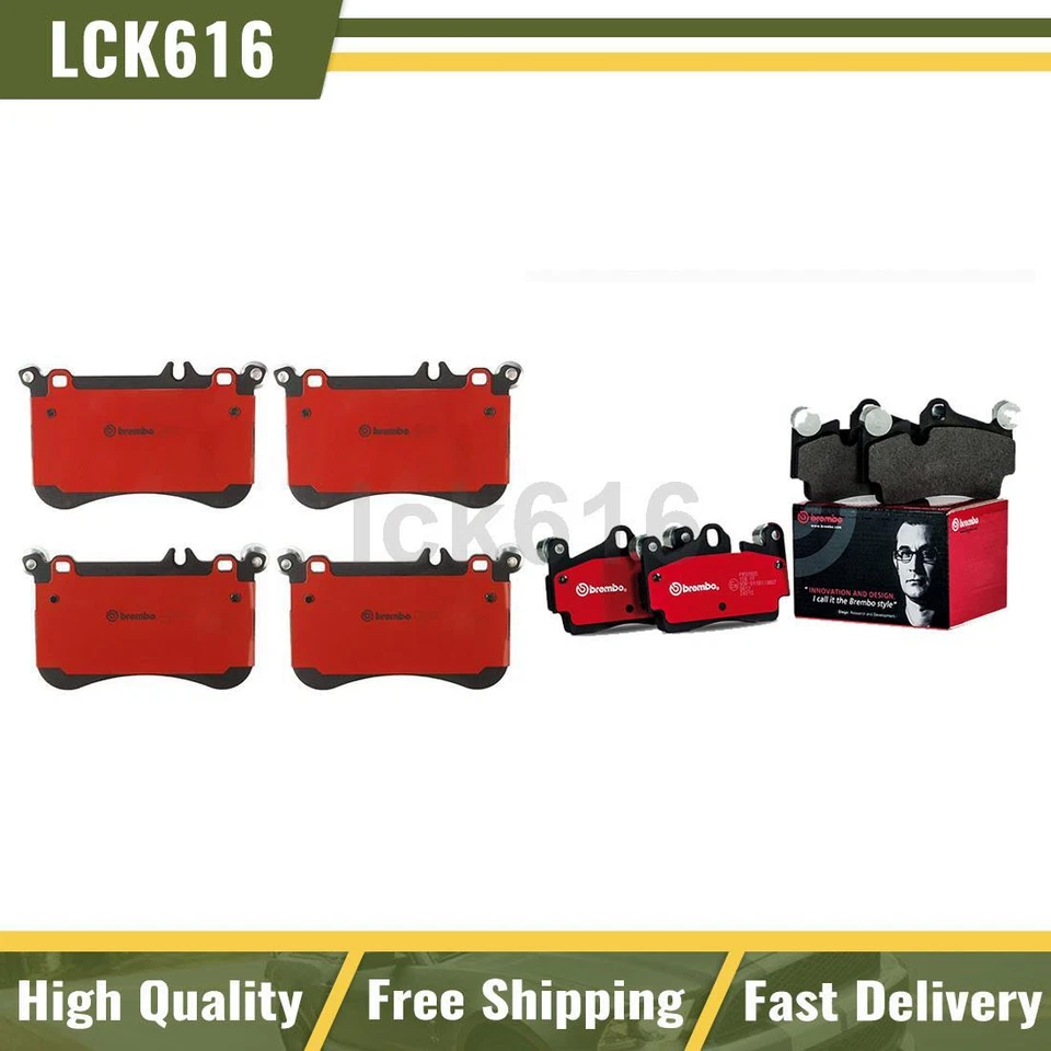 Conjunto de pastilhas de freio Brembo dianteiro traseiro 2X para 2017-2018 Mercedes-Benz SLC43 AMG - Imagem 1 de 4