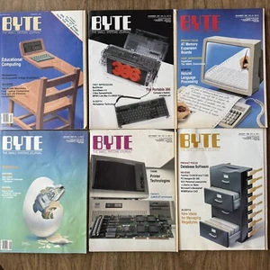 Lot of 6 Byte Magazine - 1987 1988 Atari Mac Canon Amiga Early Home PC History - Picture 1 of 13